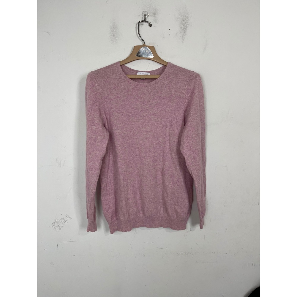 Charter Club Womens Cashmere Wool Crewneck Sweater Pink Heathered 0X Plus Size